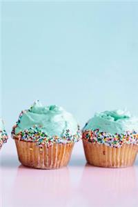 Teal Cupcakes Rainbow Sprinkles Journal