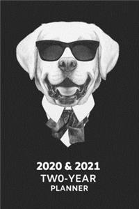 2020 & 2021 Weekly Planner For Dog Owner - Funny Labrador Retriever Cover - Appointment Book Gift - Two-Year Planning Notebook