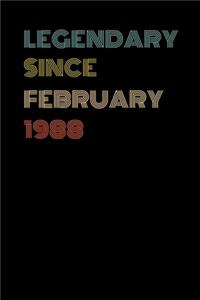 Legendary Since February 1988 - Birthday Gift For 31 Year Old Men and Women Born in February 1988