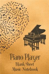 Piano Player Blank Sheet Music Notebook