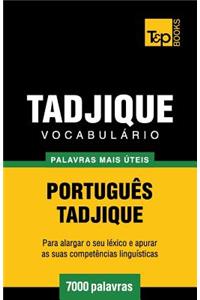 Vocabulário Português-Tadjique - 7000 palavras mais úteis