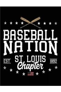 Baseball Nation St Louis Chapter Est. 1892: Baseball Lined Composition Notebook