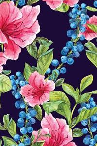 Flower and Grape Blank Notebook Journal