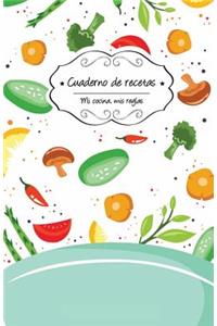 Cuaderno de recetas en blanco