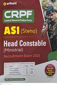 CRPF Central Reserve Police Force ASI (Steno) Head Constable (ministerial) Exam 2023