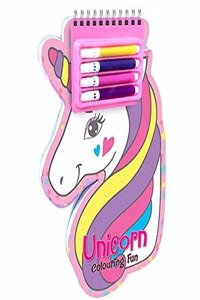 Hello Friend Unicorn Shaped Colouring Pad + Sketch pens
