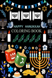 Happy Hanukkah Coloring Book: Hanukkah Coloring Book For Kids