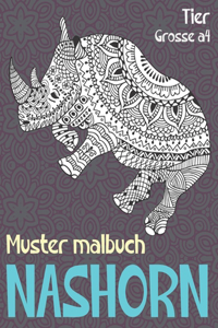 Muster Malbuch - Grosse A4 - Tier - Nashorn