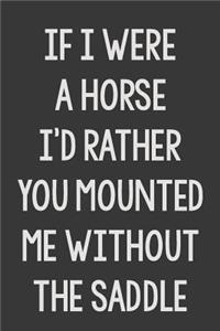 If I Were a Horse I'd Rather You Mounted Me Without The Saddle