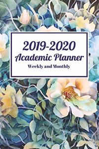 2019-2020 Academic Planner Weekly and Monthly Blue Floral Design