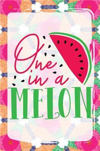 One in a Melon: Day Journal for Beach Lovers Abstract Pink/Melon 6x9 140 Page Softbound Matte Cover