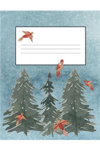 Trees & Birds 8.5 x 11 150 Pages Journal Notebook