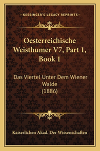 Oesterreichische Weisthumer V7, Part 1, Book 1