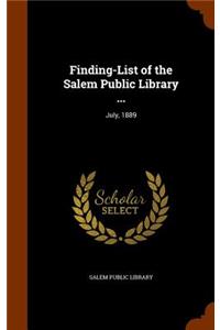 Finding-List of the Salem Public Library ...