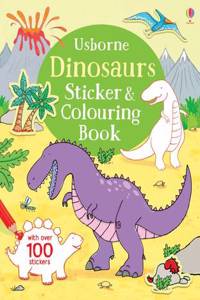 Dinosaurs Sticker and Colouring Book