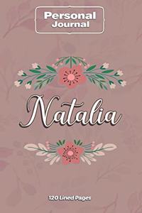 Natalia Notebook Journal Personal Diary Personalized Name 120 pages Lined (6x9 inches) (15x23cm)