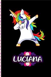 Luciana - Dabbing Unicorn personalized named Notebook