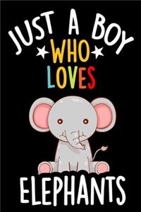 Just a Boy Who Loves Elephants Notebook Journal