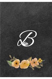 Initial Monogram Letter B on Chalkboard