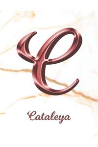 Cataleya: 1 Year Weekly Planner with Note Pages (12 Months) - White Marble Rose Gold Pink Effect Letter C - 2020 - 2021 - Week Planning - Monthly Appointment 