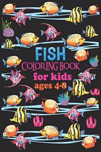 Fish coloring book for kids ages 4-8