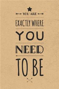 You Are Exactly Where You Need To Be