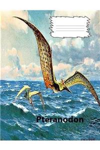 Pteranodon a large creature in wide rule lined paper Composition Book