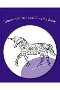 Unicorn Puzzle and Coloring Book