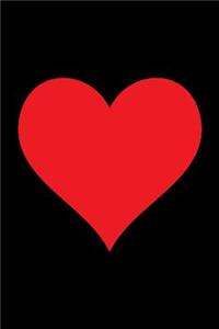 100 Page Blank Notebook - Red Heart on Black