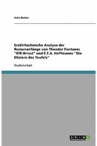 Erzähltechnische Analyse der Romananfänge von Theodor Fontanes Effi Briest und E.T.A. Hoffmanns Die Elixiere des Teufels