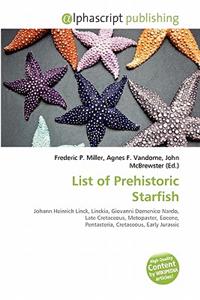 List of Prehistoric Starfish
