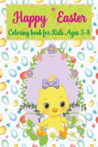 Happy Easter Coloring Book for Kids Ages 3-8