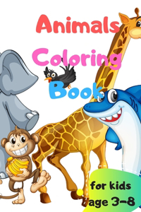 animals coloring book for kids age 3-8