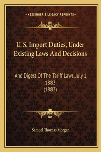 U. S. Import Duties, Under Existing Laws And Decisions