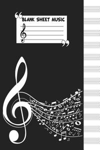 Blank Staff Paper: 12 Stave Blank Sheet Music - Music Manuscript Notebook - 8.5x11 - 104 Pages - (Composition Books - Blank Sheet Music B