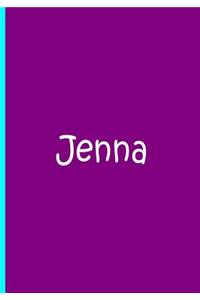 Jenna - Purple White and Blue Personalized Journal / Notebook / Lined Pages