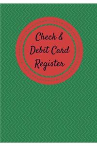 Check & Debit Card Register (BONUS Notes area/7 X 10 inches)