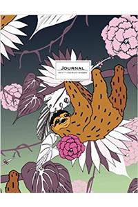 Sloth Journal: Ruled, Large, Soft Cover. Cute Animal Design in Magenta, Green, Brown, and Blue (Cute Journals)