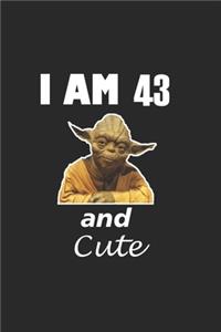 i am 43 and cute baby yoda Notebook birthday Gift