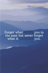 Forget what HURT you in the past but never forget what it TAUGHT you.