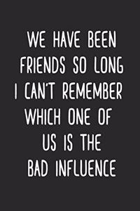 We Have Been Friends So Long I Can't Remember Which One Of Us Is The Bad Influence