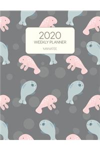 2020 Weekly Planner Manatee: Dated With To Do Notes And Inspirational Quotes - Pink Manatee