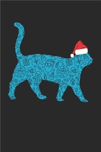 Cat with Santa Hat Christmas Notebook - Christmas Cat Journal - Christmas Gift for Animal Or Cat Lovers, Zookeepers, Veterinaries