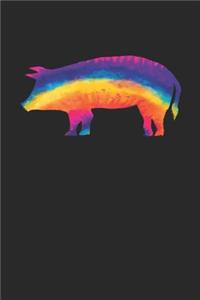 Tie Dye Pig Notebook - Pigs Gift - Vintage Pig Lover Journal - Tie Dye Diary for Pig Lovers Zookeepers Endangered Animal Activists