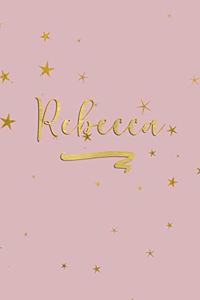 Rebecca: Personalized Journal to Write In - Rose Gold Line Journal