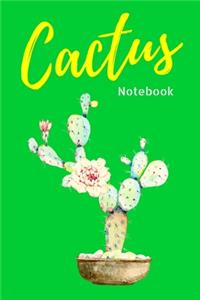 Green Cactus Flower Notebook. Flower Cactus Plant 120 Blank Lined Page Journal, College Ruled Composition Notebook. Size 6x9 Blank Line Green Design Cover. Great Gift for Succulent Cactus Lovers. Kid Men Women Teen Children Housewife Worker