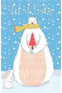 Journal Notebook Bear and Rabbit In Snow Scene