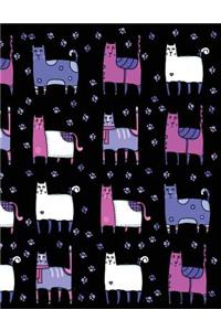 My Big Fat Journal Notebook For Cat Lovers Funny Cats Wearing Socks Pattern 8