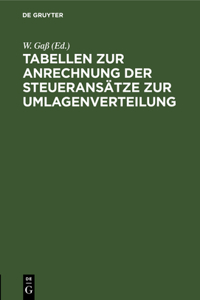 Tabellen Zur Anrechnung Der Steueransätze Zur Umlagenverteilung