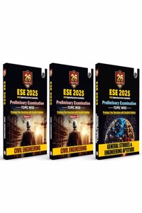 PW UPSC ESE Topicwise Previous Years Solved Questions 26 Years PYQs Civil Engineering Preliminary Examination Volume 1 & 2 and General Studies & Engineering Aptitude Combo Set of 3 Books